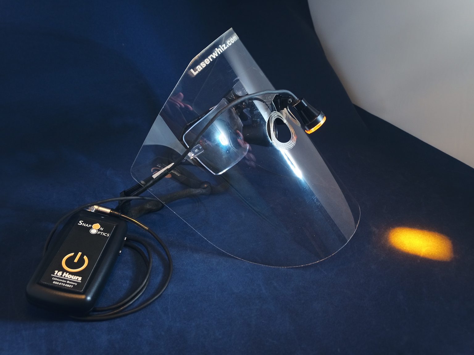 LaserWhiz Custom surgical/dental loupes face shield