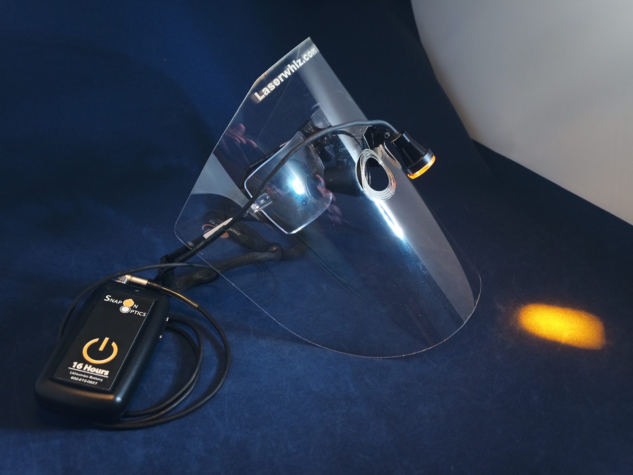 LaserWhiz Custom surgical/dental loupes face shield